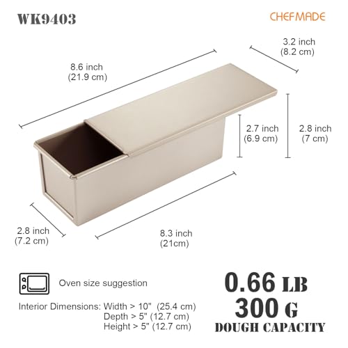 Mini Pullman Loaf Pan with Lid (03 - 0.66Lb Dough-Cap. Flat (Mini))