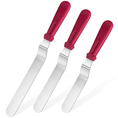 Offset Icing Spatula Set (Red (6", 8", 10"))