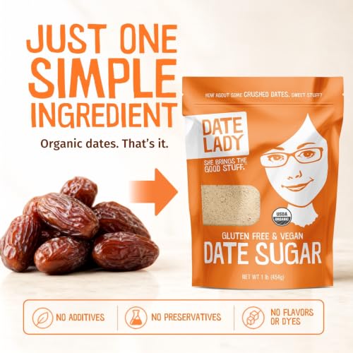 Date Sugar Organic Sugar Substitute for Baking (1 Bag (16 Ounce))