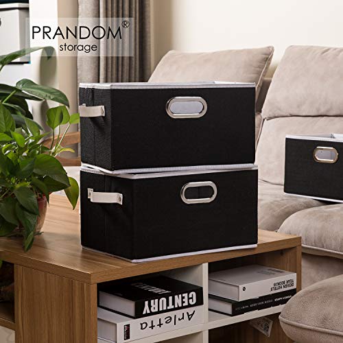 Large Collapsible Storage Bins for Closet [5 (Black / Large(5-Pack))
