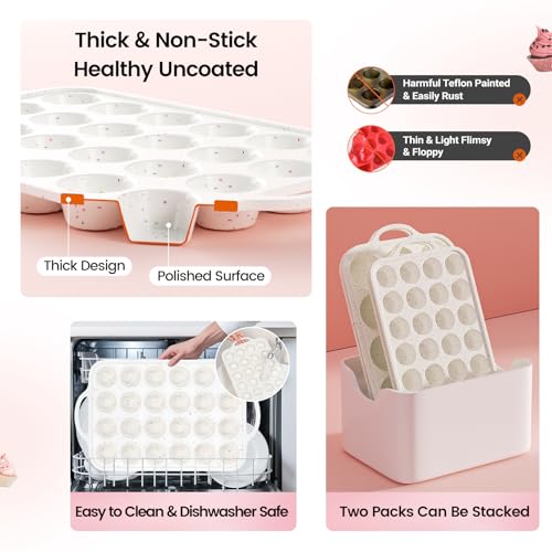 Silicone Muffin Pans With Metal Reinforced Frame (Mini: 24cups)