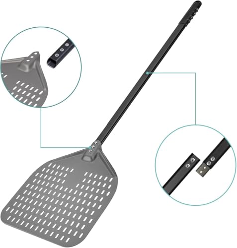 12 x 15 Inch Rectangular Aluminum Pizza Peel (12" - 47 inch overall)