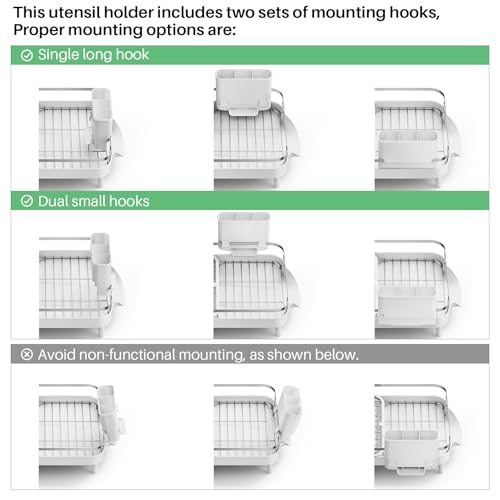 Expandable Dish Drying Rack for Kitchen Counter (White)