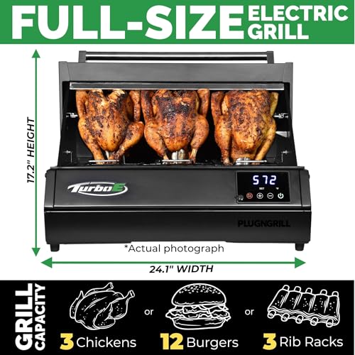 Turbo E XL Electric Grill (Turbo E Griddle Set (High Lid, Countertop))