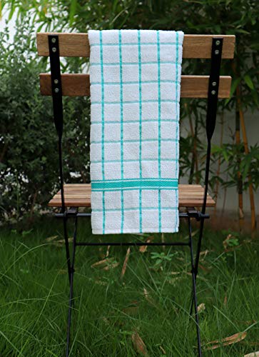 Terry Cotton Kitchen Towels 4 (Teal / 18 x 28 Inches - Set of 4)
