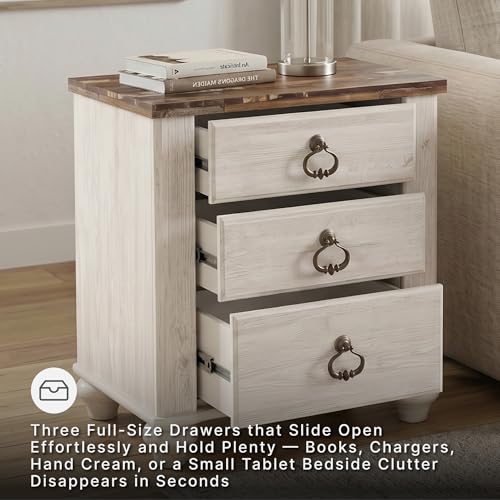 Willowton 2 Drawer Nightstand (Whitewash)