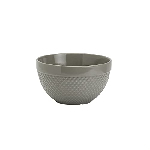 Tabletops Gallery Hobnail Style 4 Piece Timeless Grey Stoneware Nesting Mixing Bowl Set for Baking and Cooking (TIMELESS GREY)
