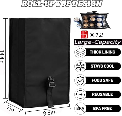Insulated Foldable Lunch Bag (Black)