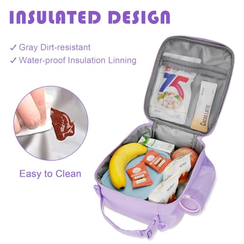 Initial Insulated Lunch Bag for Girls Kids (Purple / Z)