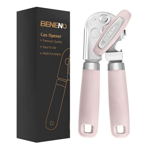 Heavy Duty Hand Can Opener Manual with Magnet (Light Pink)