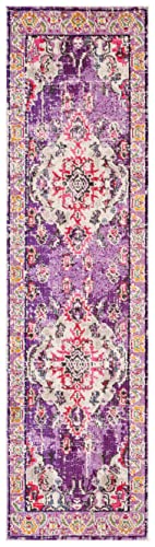 Monaco Runner Rug 2'2"x8' (2'2" x 8' (Runner) / Violet/Fuchsia)
