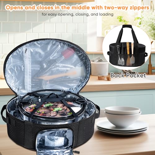 Insulated Slow Cooker Carrying Bag for 6 (Style A / Black)