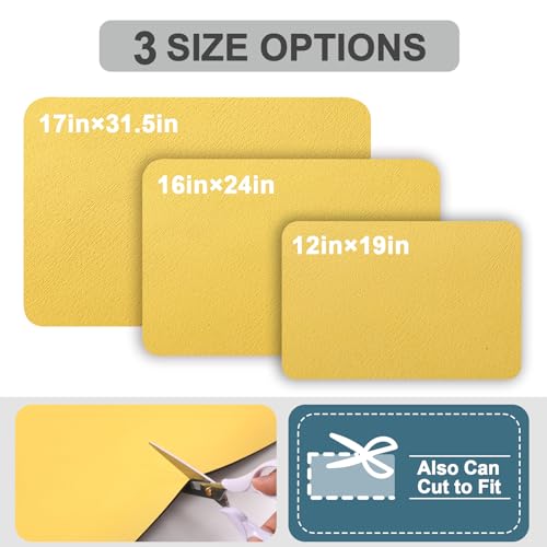 Coffee Mat Absorbent Hide Stain Rubber Backed Dish Drying Mat for Kitchen Counter (Yellow / 12" x 19")