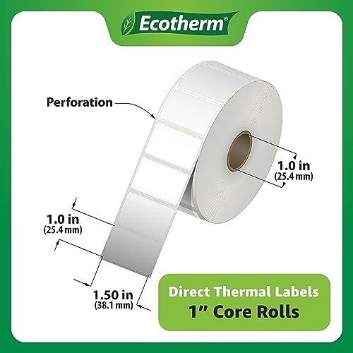 1.5" x 1" Thermal Labels (1.5 x 1 White - 5300 Labels)
