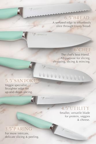 Lordelle 5 Pc Knife Block Set (Coastal)