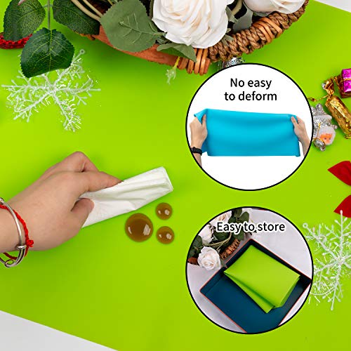 2 Pack Extra Large Silicone Mats for Crafts (02-green Blue / 23.6"L x 15.7"W)