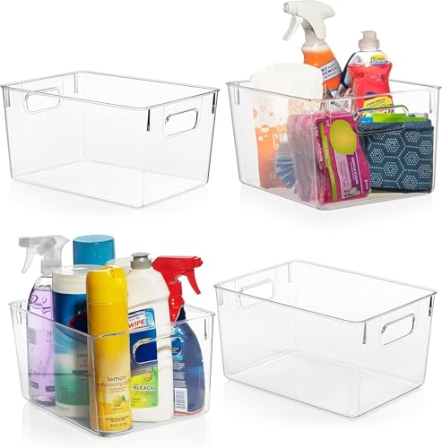 Clear Plastic Storage Bins (4 Pack)