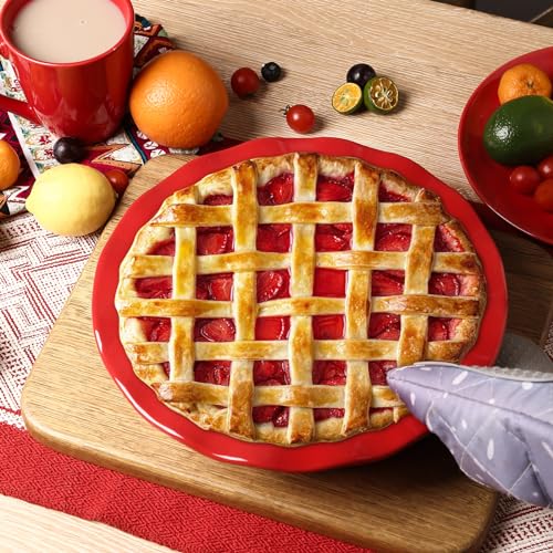 Ceramic Pie Pan for Baking (Scarlet Red)
