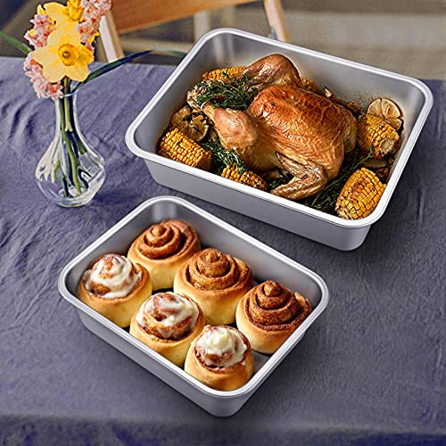 Deep Lasagna Pan Set of 2 (10.6" x 8.3" & 12.75" x 10" (2-Pack Set))