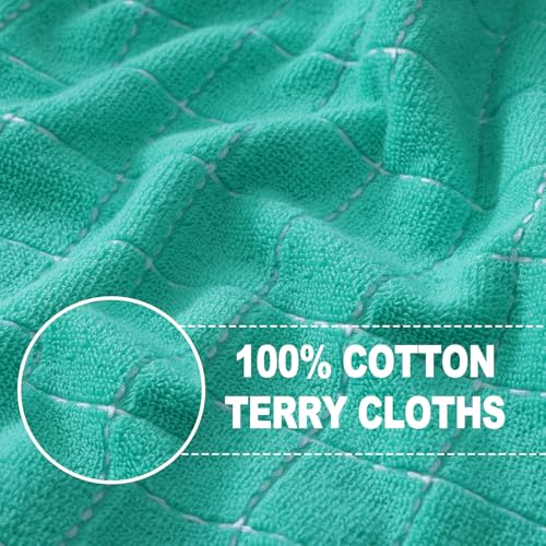 100% Cotton Terry Kitchen Towels (Turquoise / 13 X 28 - 8 Pack)