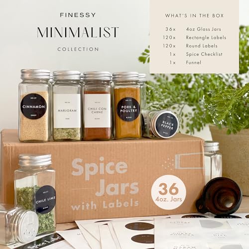 Minimalist Spice Jars with Labels
