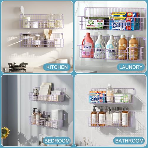 Spice Rack Wall Mount (Purple-4 Pack)