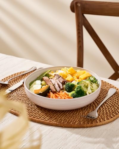 Milkyway 33 oz Pasta Bowls Set of 4 (White Thread / Set of 4)