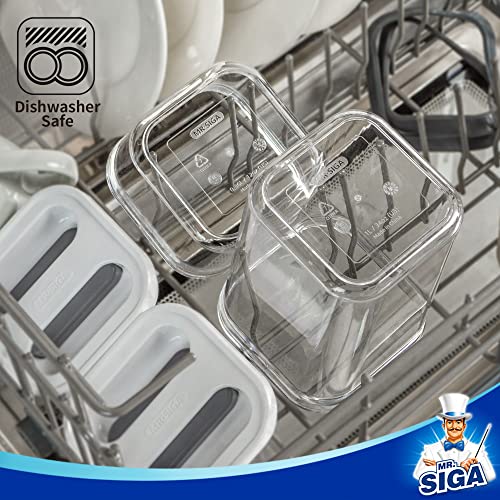 8 Piece Airtight Food Storage Container Set for Pantry Organization (White)