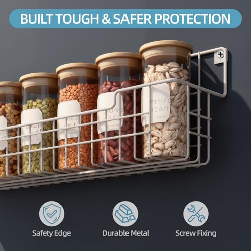 Spice Rack Wall Mount (White-4 Pack)