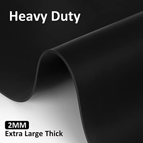 Silicone Mats for Kitchen Counter Thicker Extra Large Heat Resistant Mats Countertop Protector Liners for Bottom of Oven Air Fryer Coffee Maker (24"L x 16"W / Black)