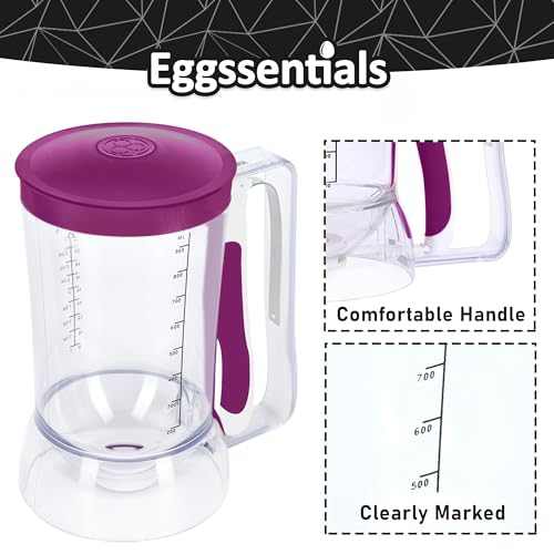 Pancake Batter Dispenser with Squeeze Handle Pancake Dispenser (Purple Regal / 4 Cup Capacity)