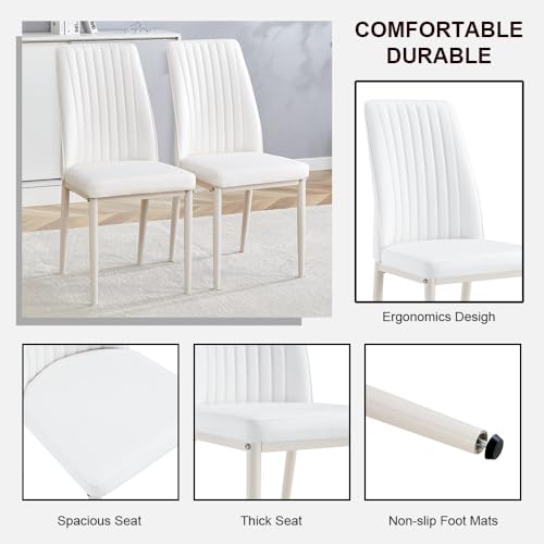 Modern Dining Chairs Set (B- All White)