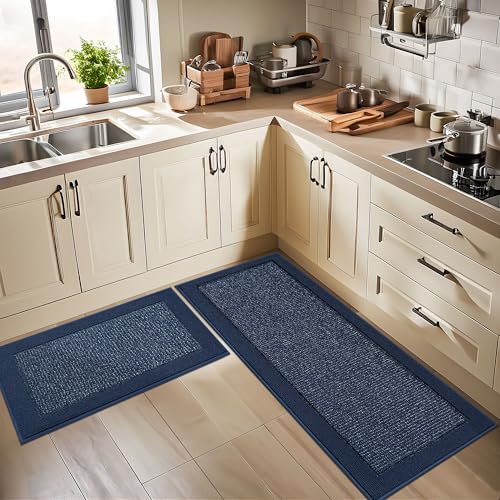 Kitchen Rugs Set of 2 (Blue / 24"x36"+24"x60" (Rectangular))