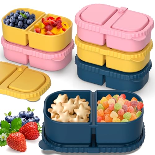6 Pack Silicone Snack Containers for Kids