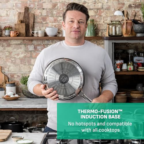 x Jamie Oliver Nonstick Coated Stainless Steel Pans 8" (Nonstick Stainless Steel / 3-Piece)