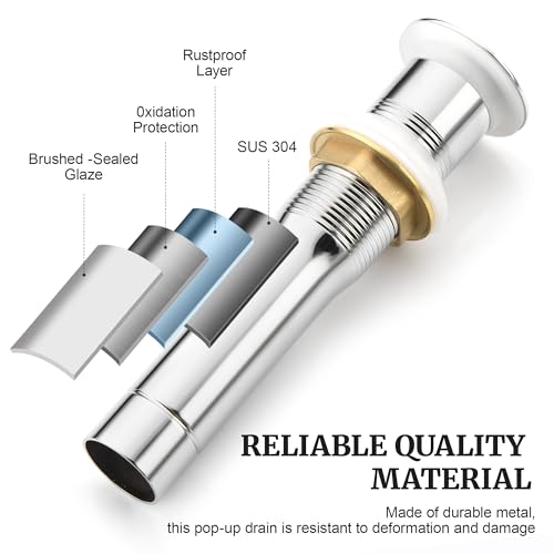 Bathroom Sink Stopper (Without Overflow / Chrome)
