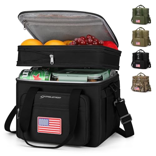23L Insulated Lunch Box (F Black with DIY Hook-and-Loop)