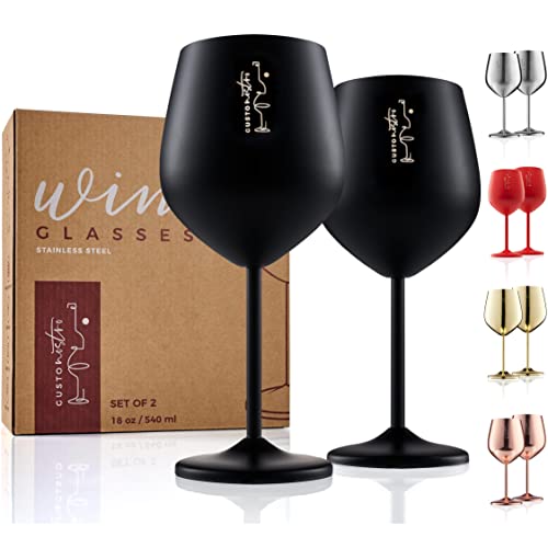 Stainless Steel Wine Glass (Set of 2 / Black)