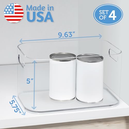 Bliss 10" x 6" Open Clear Pantry Organizer Bin (Set of 4)