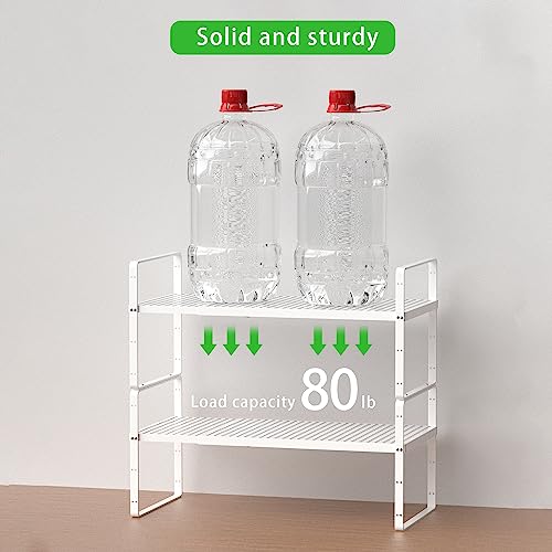 Expandable Storage Shelf (White 3 Packs / Large - 10.2"W x (16.5"-27.1")L x 9.8"H)