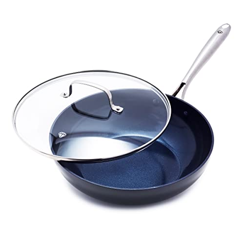 Cookware Hard Anodized Ceramic Nonstick (11" Frypan Skillet with Lid / Gray)