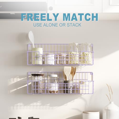 Spice Rack Wall Mount (Purple-4 Pack)