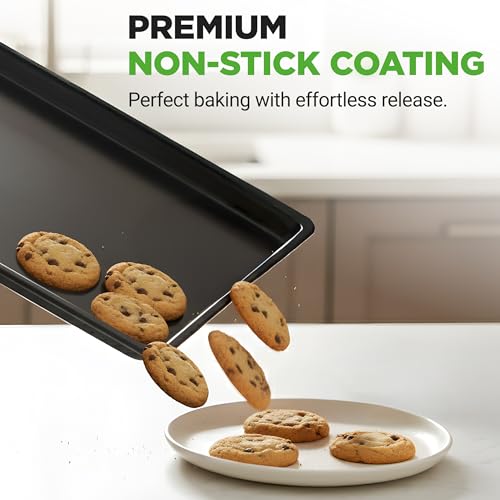 2 Piece XL Mega Cookie Sheet Baking Pans Set (2-Pack / Black)