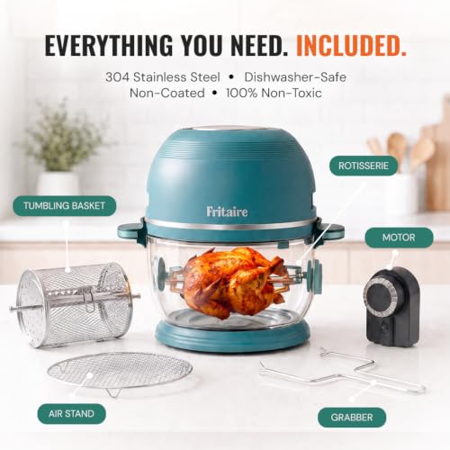 Glass Air Fryer Non Toxic (Orange)