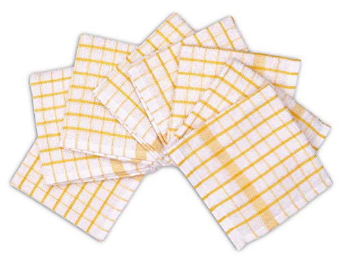 Kitchen Dish Cloths Set of 8 (Yellow / 12 x 12 Inches - Set of 8)