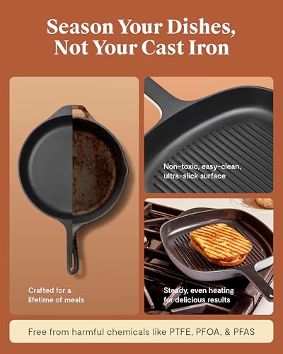 Enameled Cast Iron 10.5" Grill Pan (Midnight Blue)