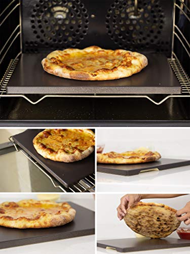 15" x 12" Black Glazed Pizza Stone (15" x 12" | Glazed Non-Stick)