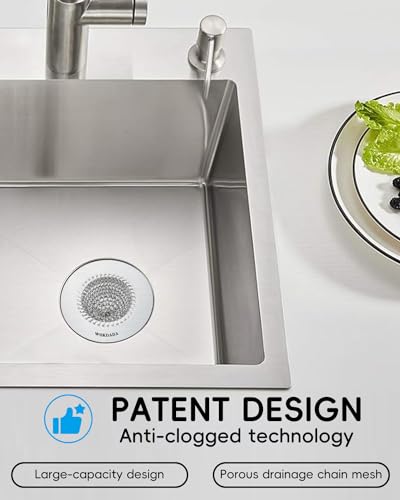 Reversible Kitchen Sink Drain Strainer (Bright Silver)