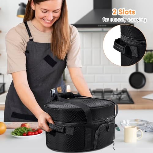 Insulated Slow Cooker Carrying Bag for 6 (Style A / Black)