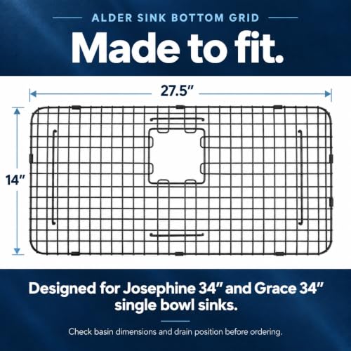 SinkSense Alder 27.5 x 14 Inch Kitchen Sink Bottom Grid (Matte Black / 27.5" x 14")